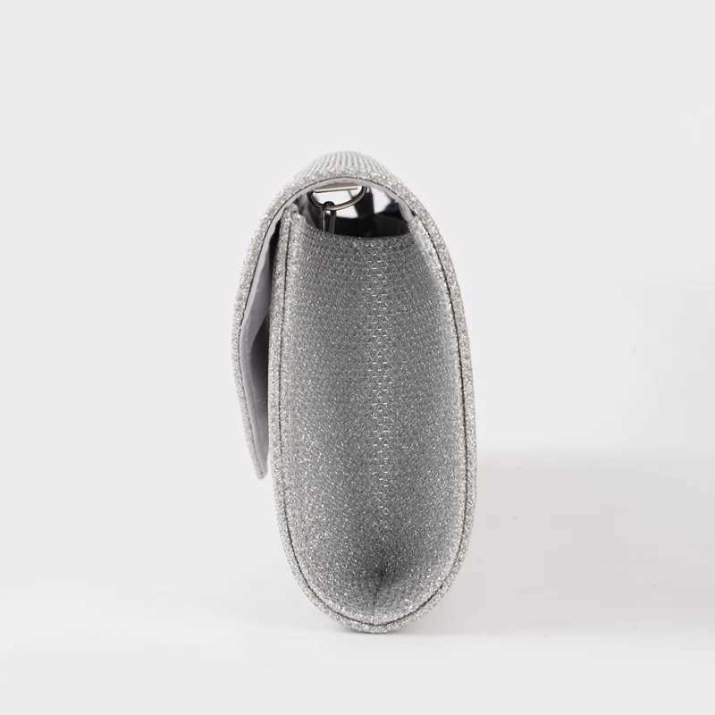 Glitter Envelope Handbag Women Silver Shiny Chain Shoulder Bag Ladies Mini Crossbody Flap Fashion Small Dress Day Clutch Y250719