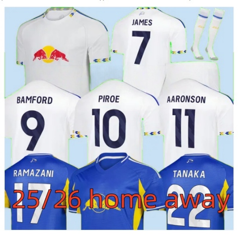 AARONSON 25 26 Soccer Jerseys BAMFORD 2025 2026 JAMES STRUIJK home football shirt PIROE GNONTO AMPADU Leeds Top kit jersey Men Kids set