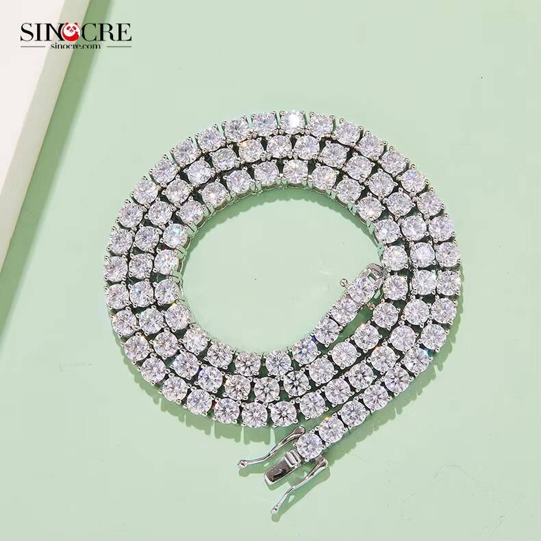 8Mm Moissanite Tennis Chain Mossanite Promotional Sinocre Hiphop Lover