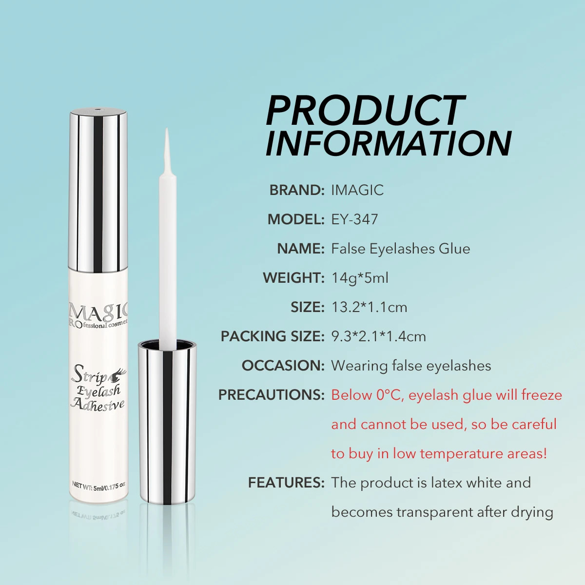 IMAGIC 5ml False Eyelash Glue Waterproof Fast Dry Long Lasting Strong No Irritation Transparent Primer Tools 250716