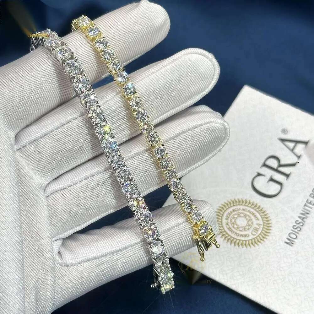 Hip Hop Tennis GRA Jewelry Bracelet Certificate S 3MM 4MM 5MM 6.5MM VVS D Color Dia Moissanite Social Gatherings Designer Necklace Cuban Link Chain fo