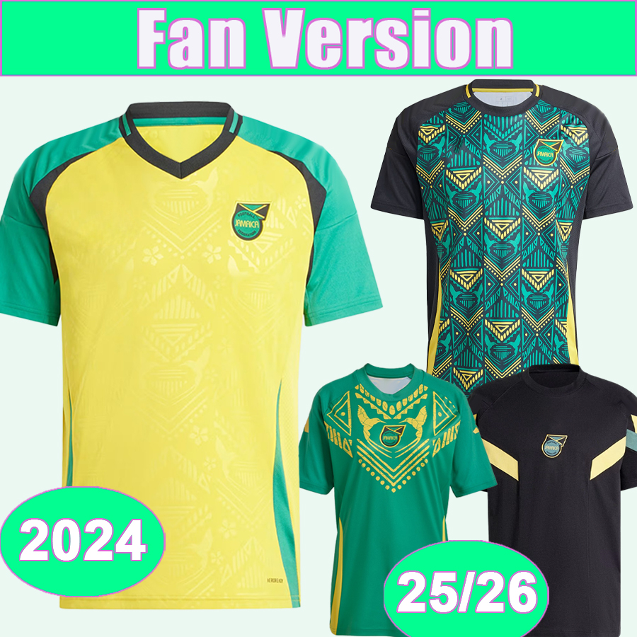 24 25 26 Jamaica Mens Soccer Jerseys ANTONIO NICHOLSON BAILEY REID BELL PINNOCK LOWE Home Away Black Training wear Football Shirts Adult Uniforms