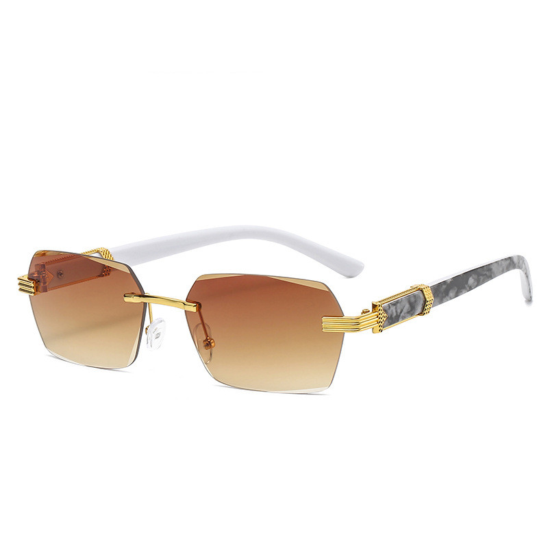 Designer Sunglasses For Women Men Gradient Square Sunglasses Frameless Marble Sunglasses Luxury Polarized Goggle Pilot Frame Oversized UV400 Eyewear S