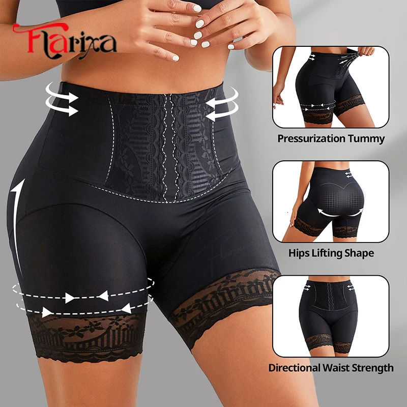 Flarixa Lace Safety Shorts High Waist Shaper Panties Belly Compression for Woman Boxers Thighs Shapewear Shorts Anti Chafing 250712