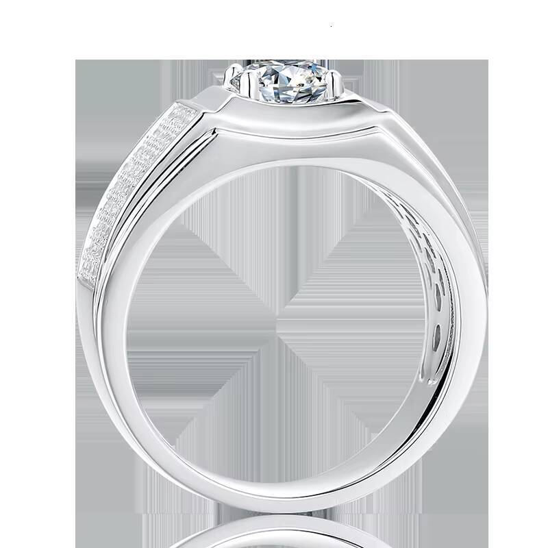 Moissanite 925 Sterling Silver Mens Series Ring