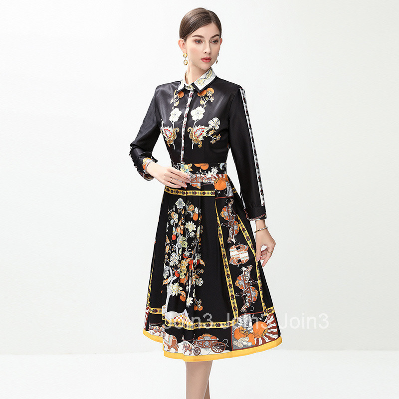 6087 Fashion Versatile Waist-Cinching Slimming Positioning Printed Dress