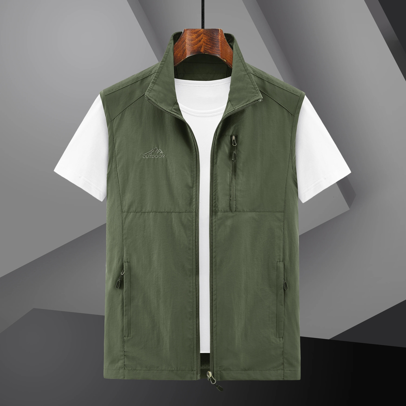 Mens Outdoor Vests Man Fish Vest Waterproof Breathable Waistcoat Men Multipockets Cargo Hiking Work Pography 250707