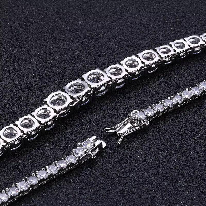 VEROMCA Wholesale High-End Luxury Tennis Chain Necklace Gradient Size Zircon for Men and Women Fashion Chains Necklaces