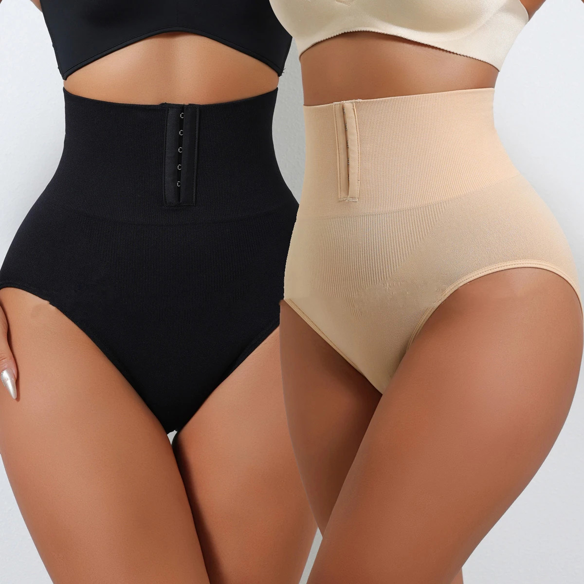 2pcs Women High Waist Shaping Briefs Buckle adjustment Body Shaper Slimming Underwear Butt Lifter Control Pantie Shapewear Pant 250712