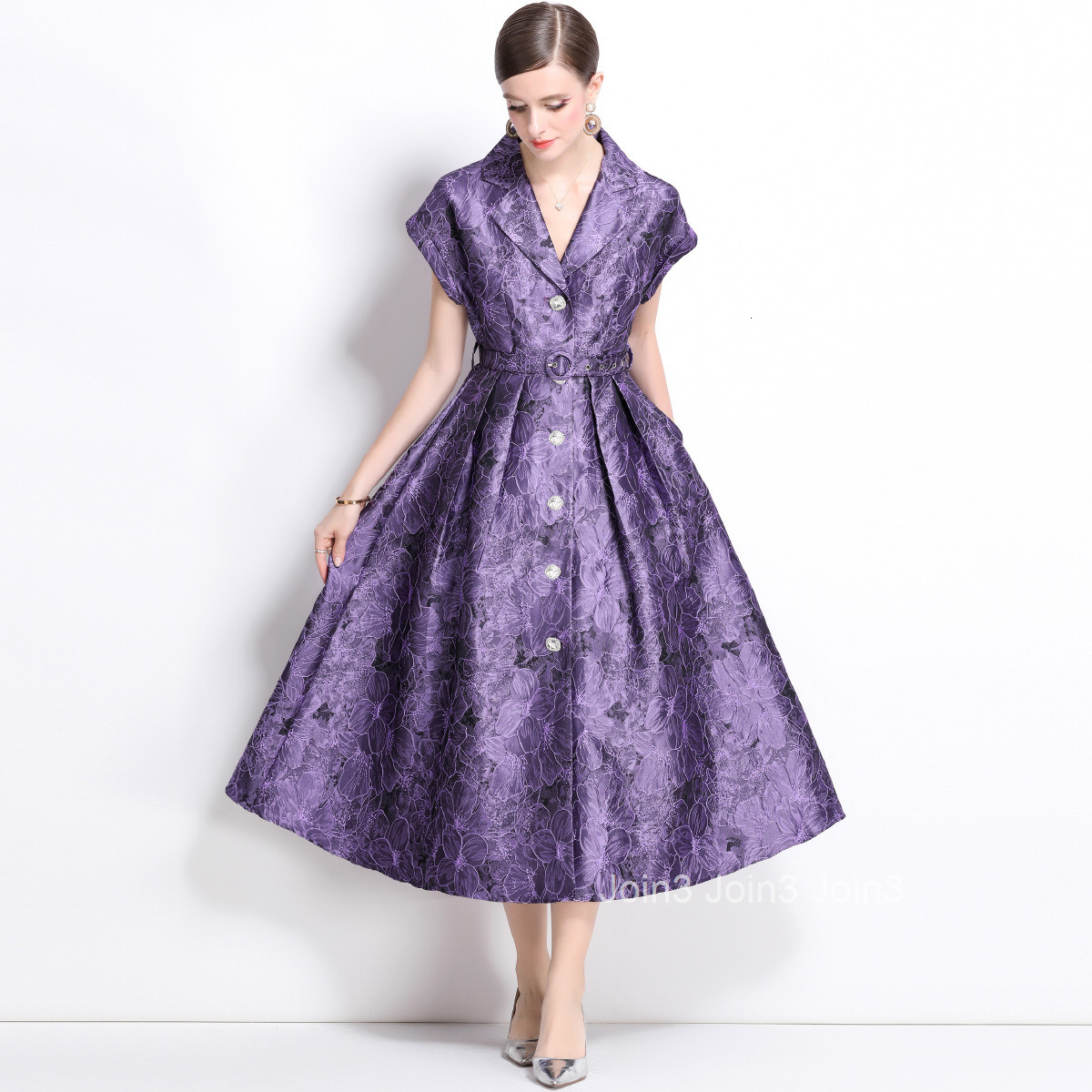 5863 Spring Jacquard Long Hem Elegant Banquet Dress Long Gown Socialite Dress