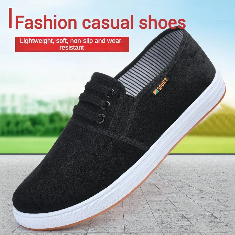 Spring men canvas shoes with soft soles and soft surfaces are soft comfortable non-slip and wear-resistant and fashionable 250716
