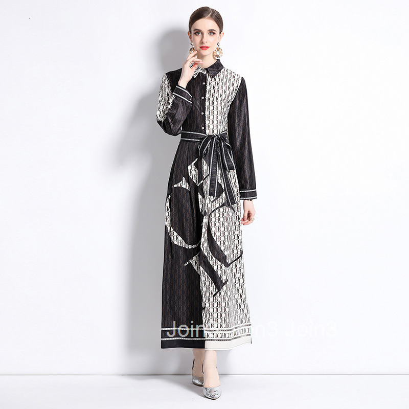 9881 fashionable waist cinching slimming positioning printed dress