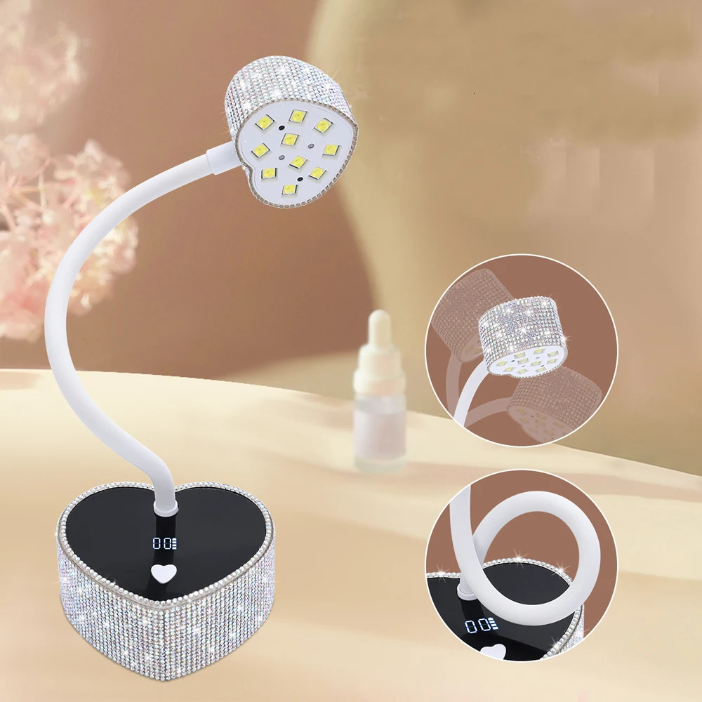 UV LED Nail Lamp Rechargeable UV Light for Gel Nails Cordless Portable Nail Dryer 360°Rotatable Polish Curing Lamp With Battery 250716