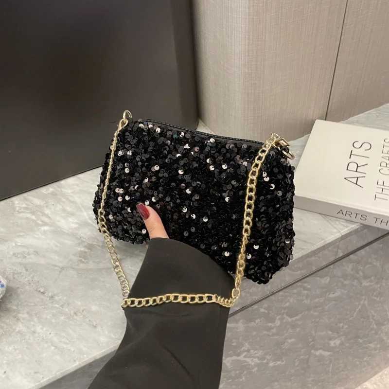Womens handbag color sparkles single shoulder armpit handbag chain fashion handbag small women Y250719