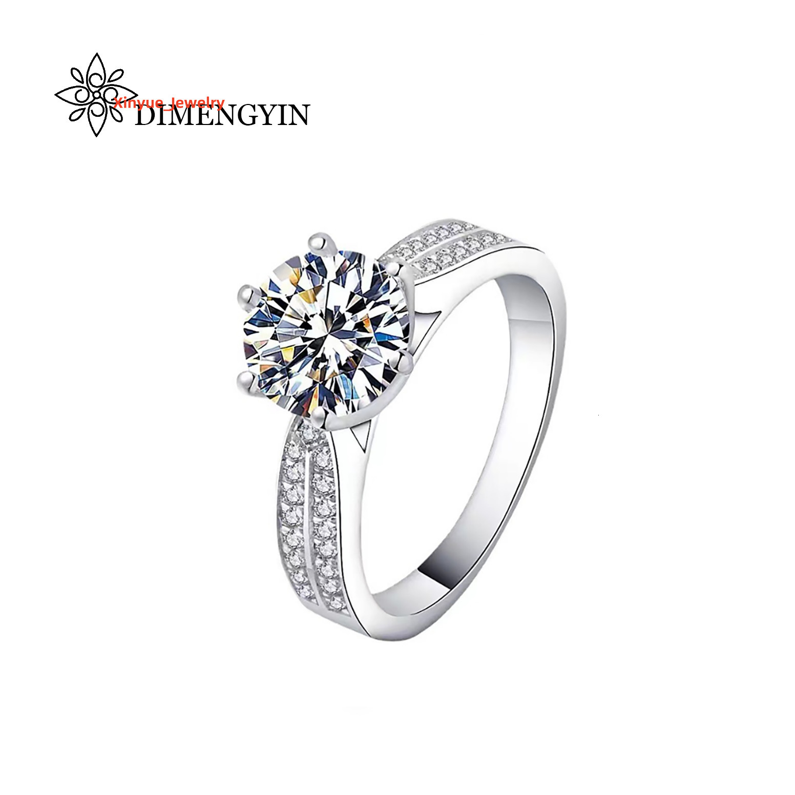 925 Sterling Silver Eternity Ring MoissaniteFine Jewelry Engagement Moissanite Ring with GRA