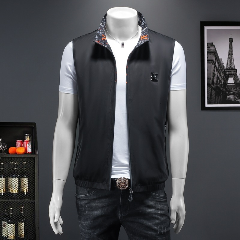 2025 Mens Sports Sleeveless Vest Jackets Designer Warm Gilet Top Mens Summer Thin Jacket Lightweight Short Sleeve Stand Collar Outdoor Vest
