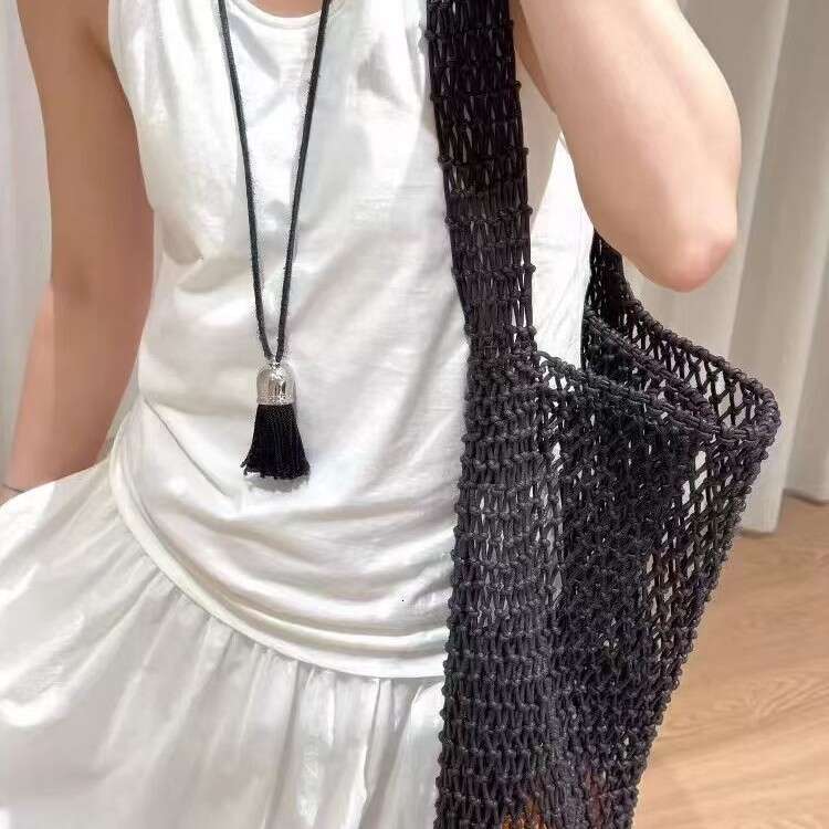New Trendy Fashion Versatile Handwoven Cool Mesh Travel Vacation Tote Design Shoulder Bag