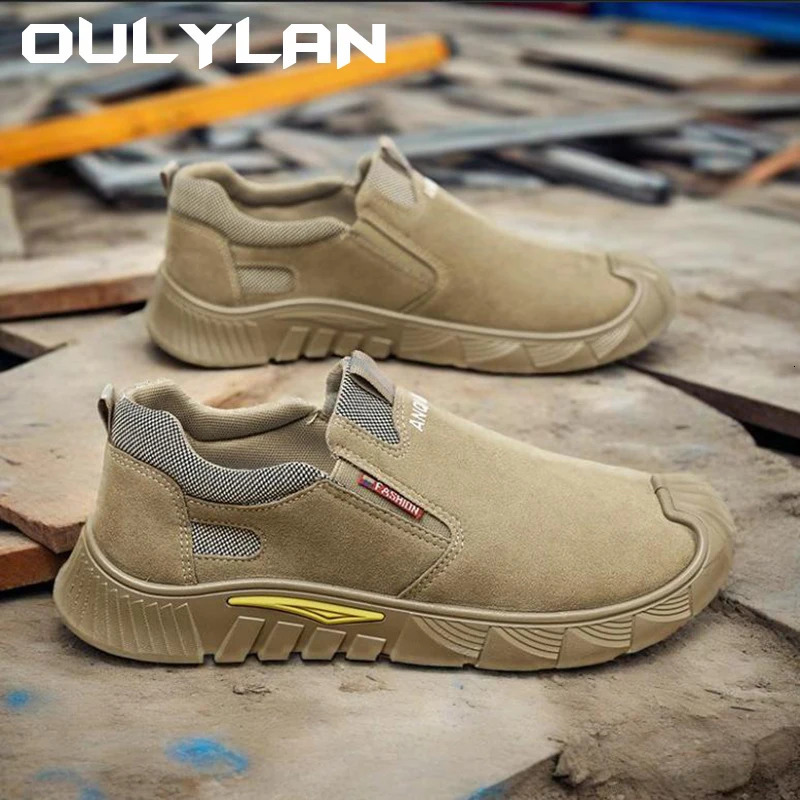 Oulylan Safety Shoes Soft Soled Wear Resistance Breathable Work Boots Lightweight Anti-Slip Durable Labor Protection 250717