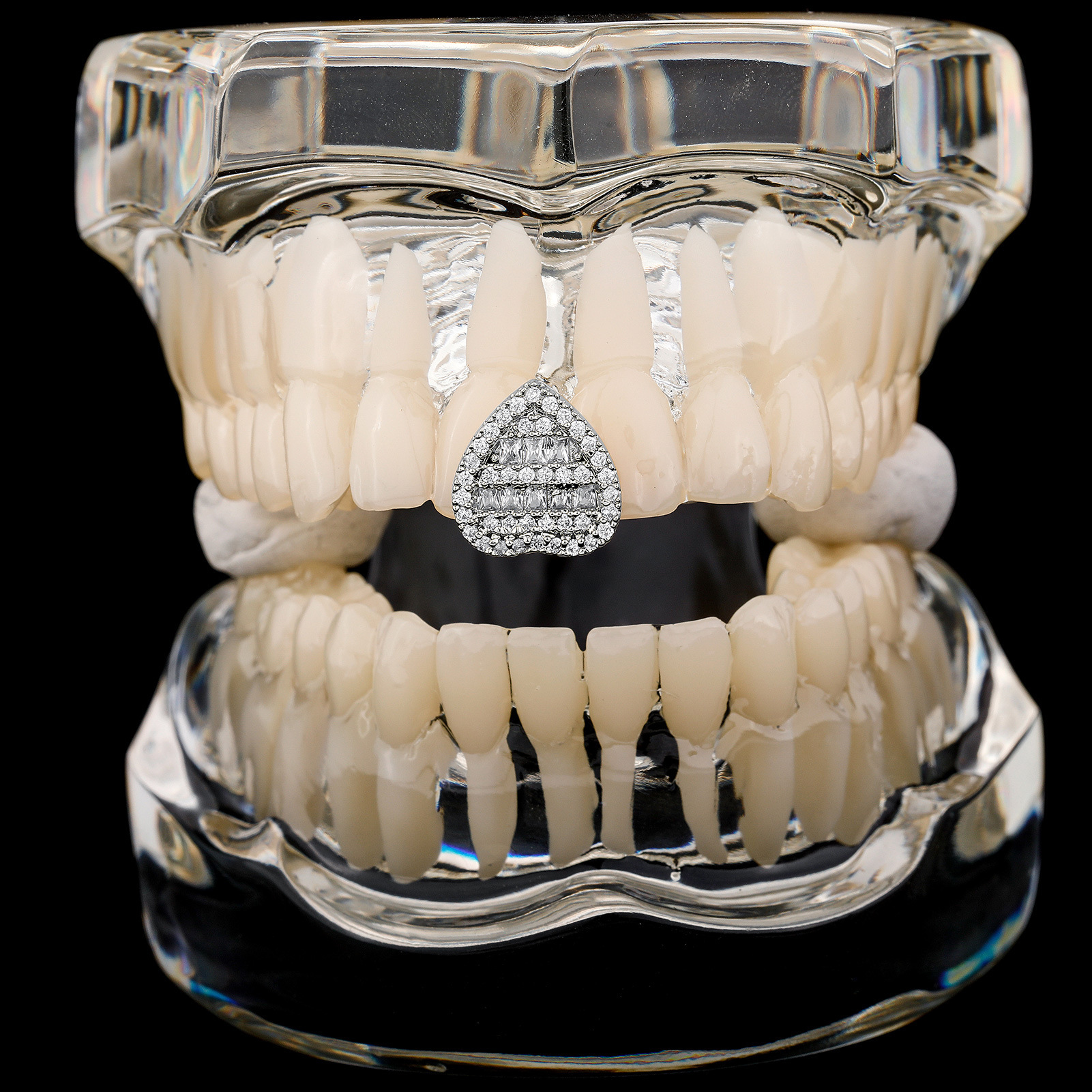 New Single Grillz Luxury Personality Dollar Cross Heart Full Iced Out Halloween Grillz Bling Bling