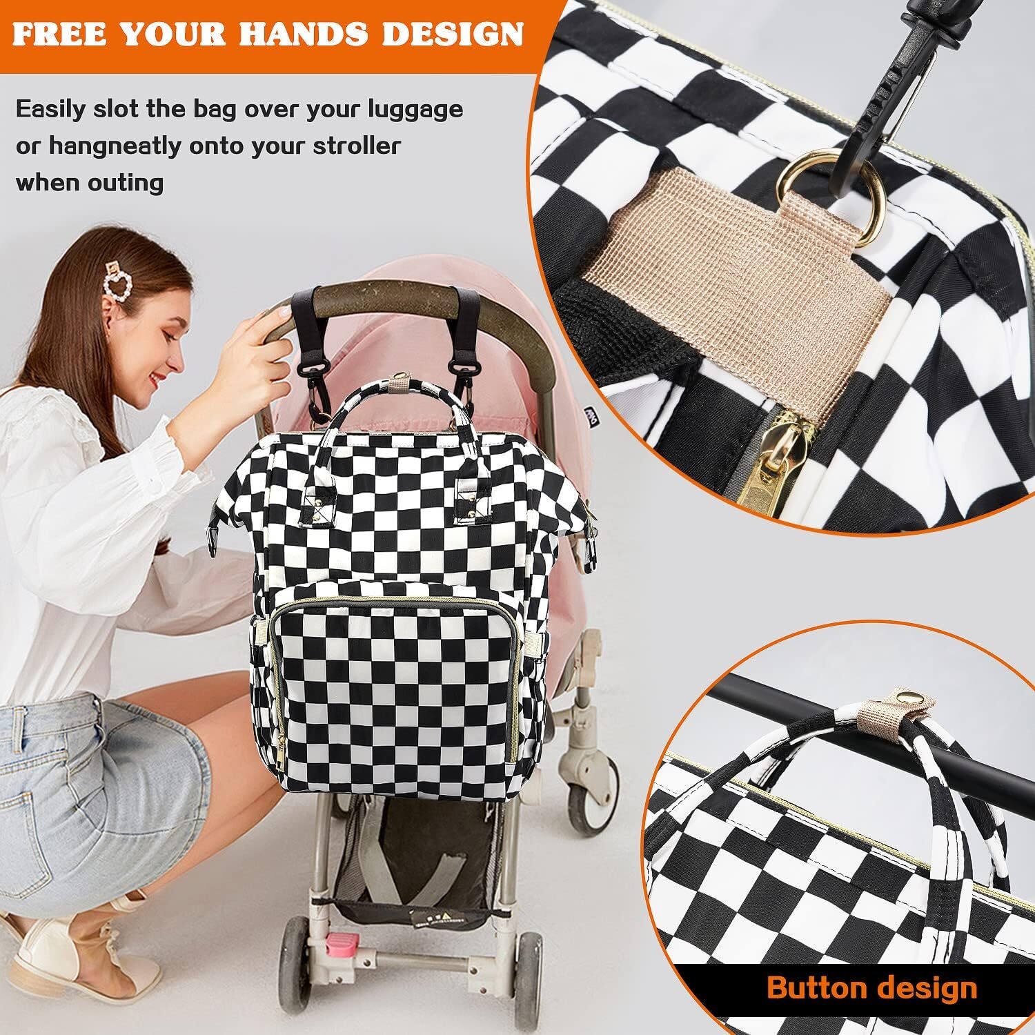 DHYMX Diaper for Mom & Dad, Multifunction Waterproof Baby designer bag Changing Bags, Large Nappy Bag Backpack