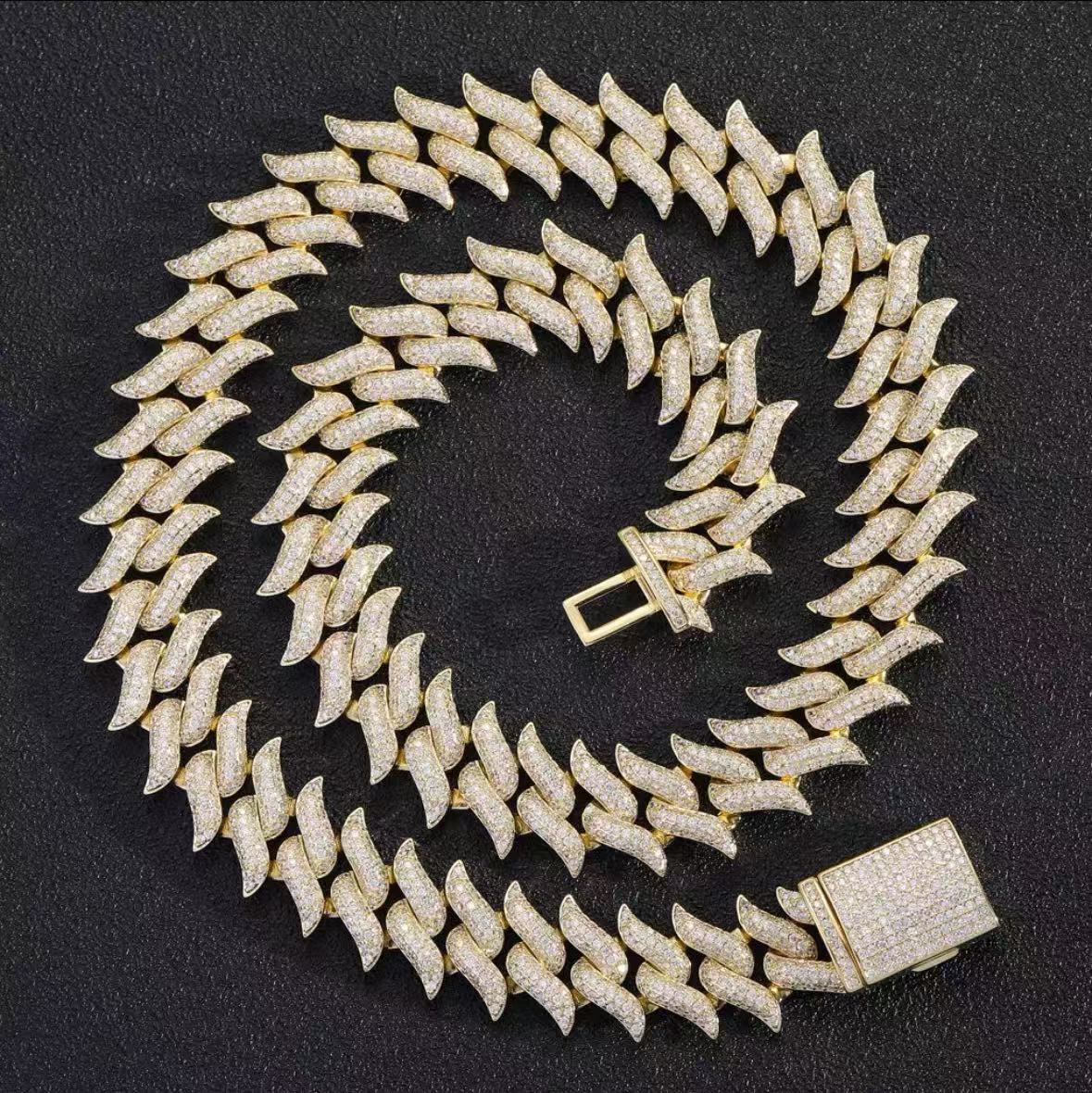 Durable Silver Plated Diamond Cut Miocene Bezel Set Thick Roped Cuban Neckwear Accessory