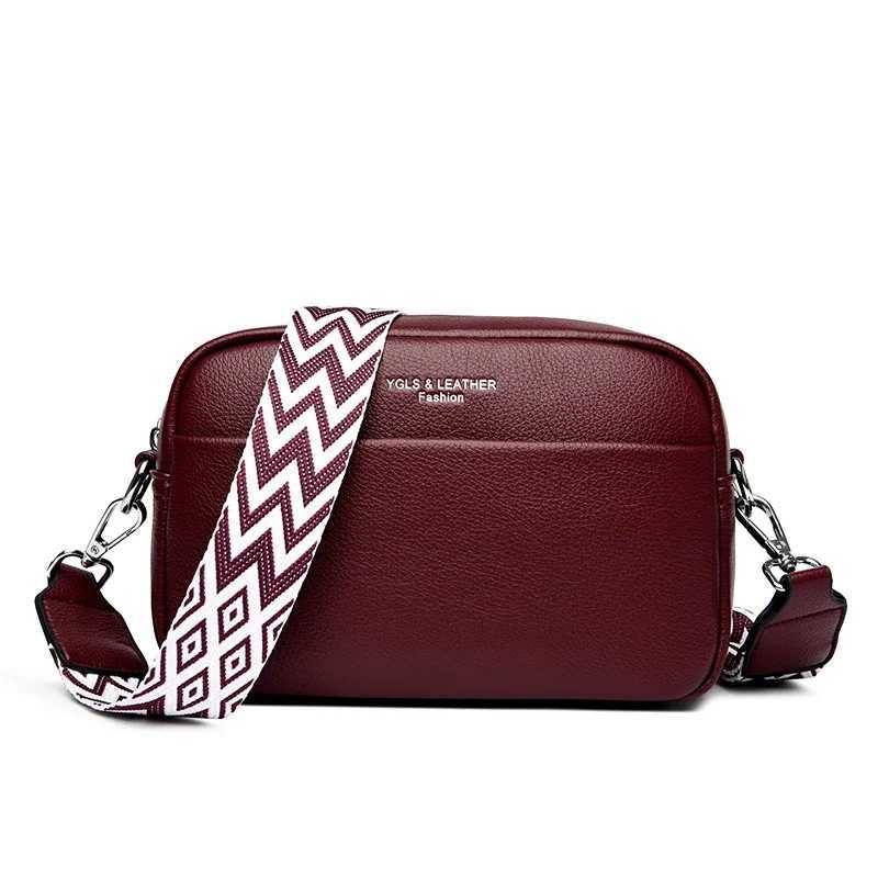 New 2024 Womens Shoulder Bag 100% Layer Cowhide Female Messenger Bags Trendy Designer Casual Handbag Wallet Sac A Main Y250719