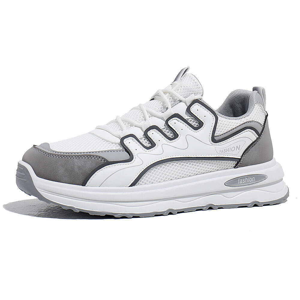 Summer Sports Mesh Agan New Breathable White Student Korean Style Trendy Running Men's Shoes