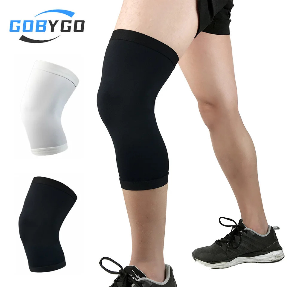 GOBYGO 1Pcs Basketball Sports Knee Pads Elastic Knitted Compression Leg Warmers Outdoor Running Cycling Mountaineering Men Women 250708