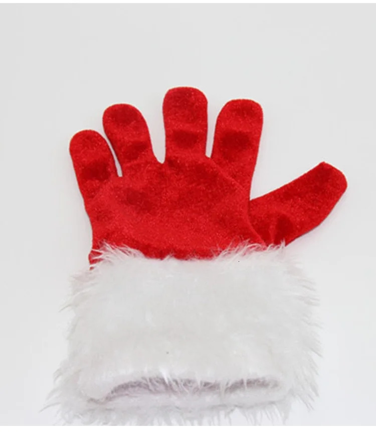 Christmas Gloves Short Gold Velvet Hairy Mouth Red Christmas Gloves Velvet Gloves 250717