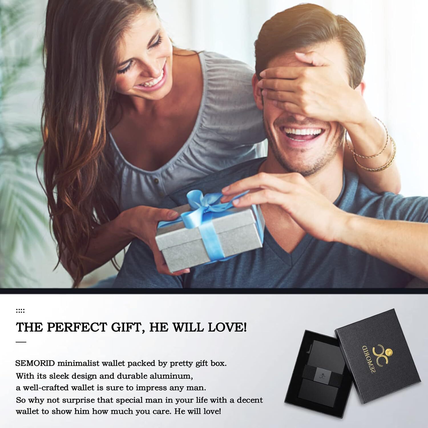 YMX SEMORID Slim Aluminum Card Holder Wallet for Men, Durable Expandable Backplate, RFID Blocking Minimalist Metal Pop Up Wallet, Holds 12+ Cards Plus