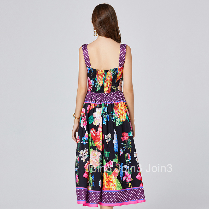 645 Summer New Womens Printed Three-Dimensional Strapless Camisole Dress with Elastic Back and High Waist Skirt