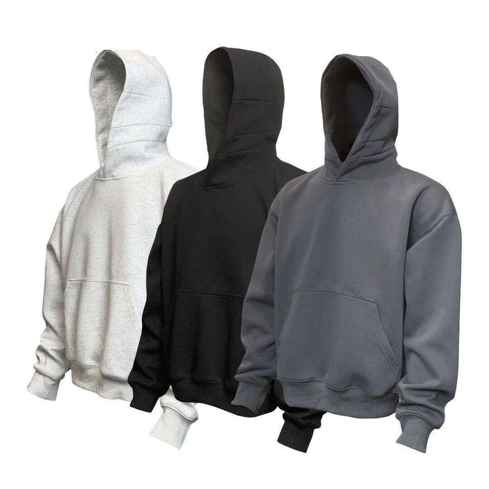 Ultra Short Solid Color Hoodie Boxy Fit 480g Autumn American Style Couple Loose Hooded Sweatshirt Unisex