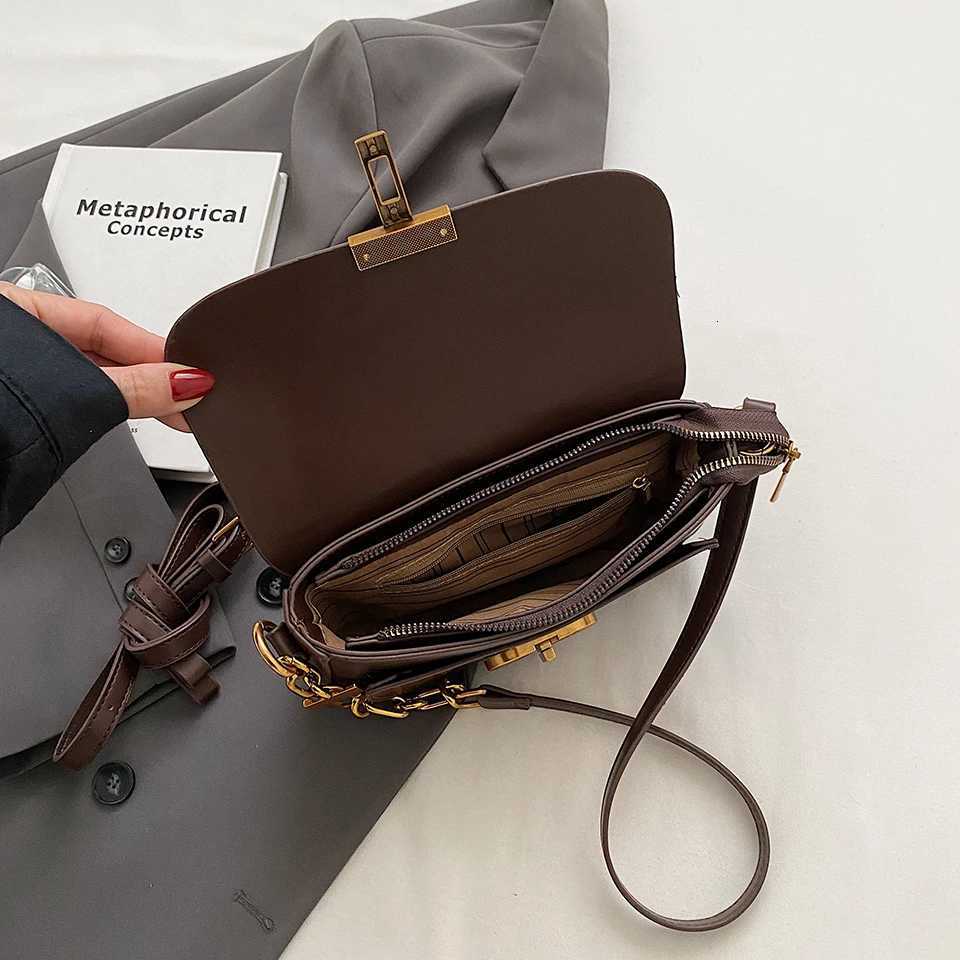 Small Pu Leather Bag Womens Fashion Lock Womens Crossbody Shoulder Sac Senior Handbag Underarm Bag Designer Y250719