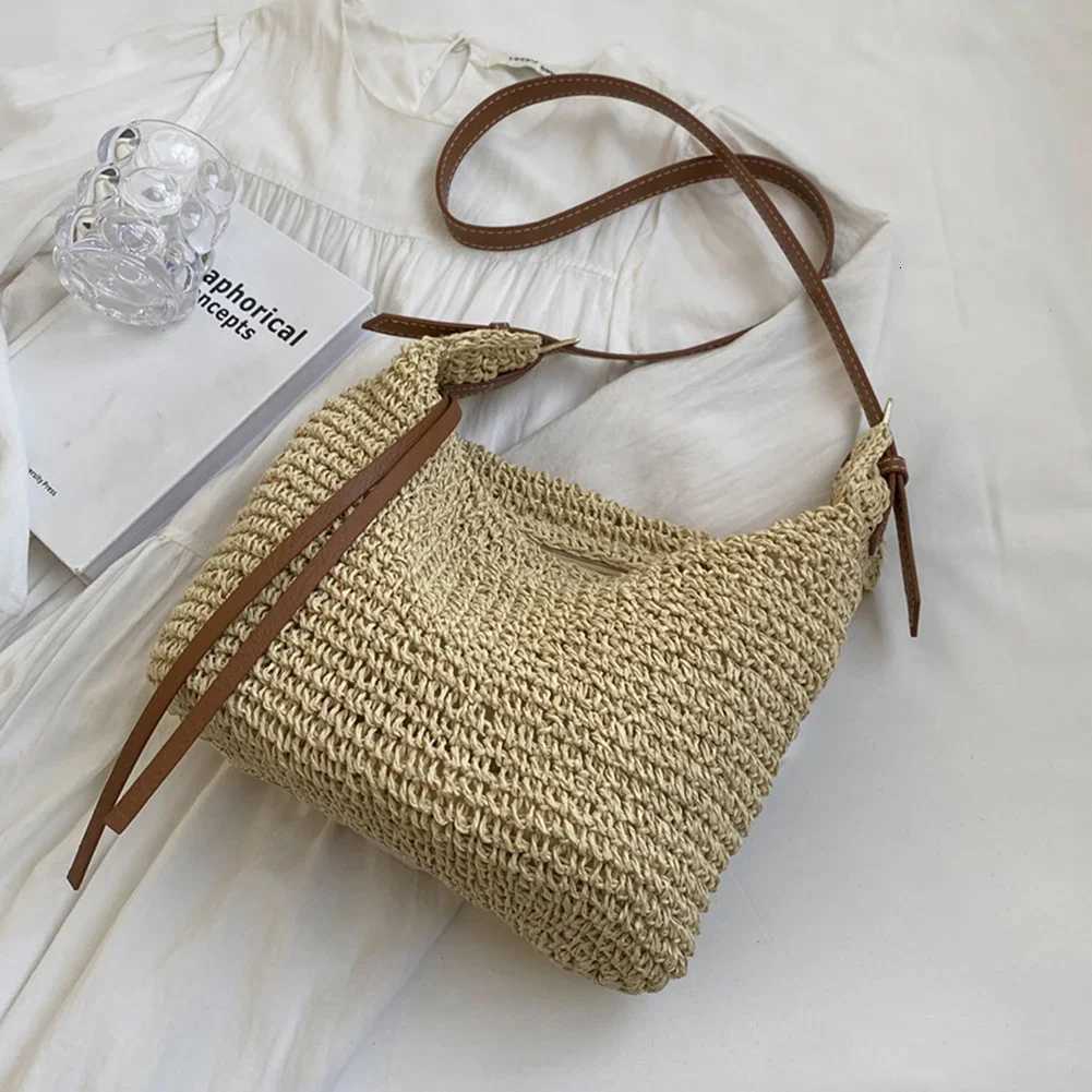 Paper Rope Women Hand-Woven Handbags Handmade Ladies Woven Bag Fashion Casual Simple Elegant Strap Adjustable Female Purse Y2508071