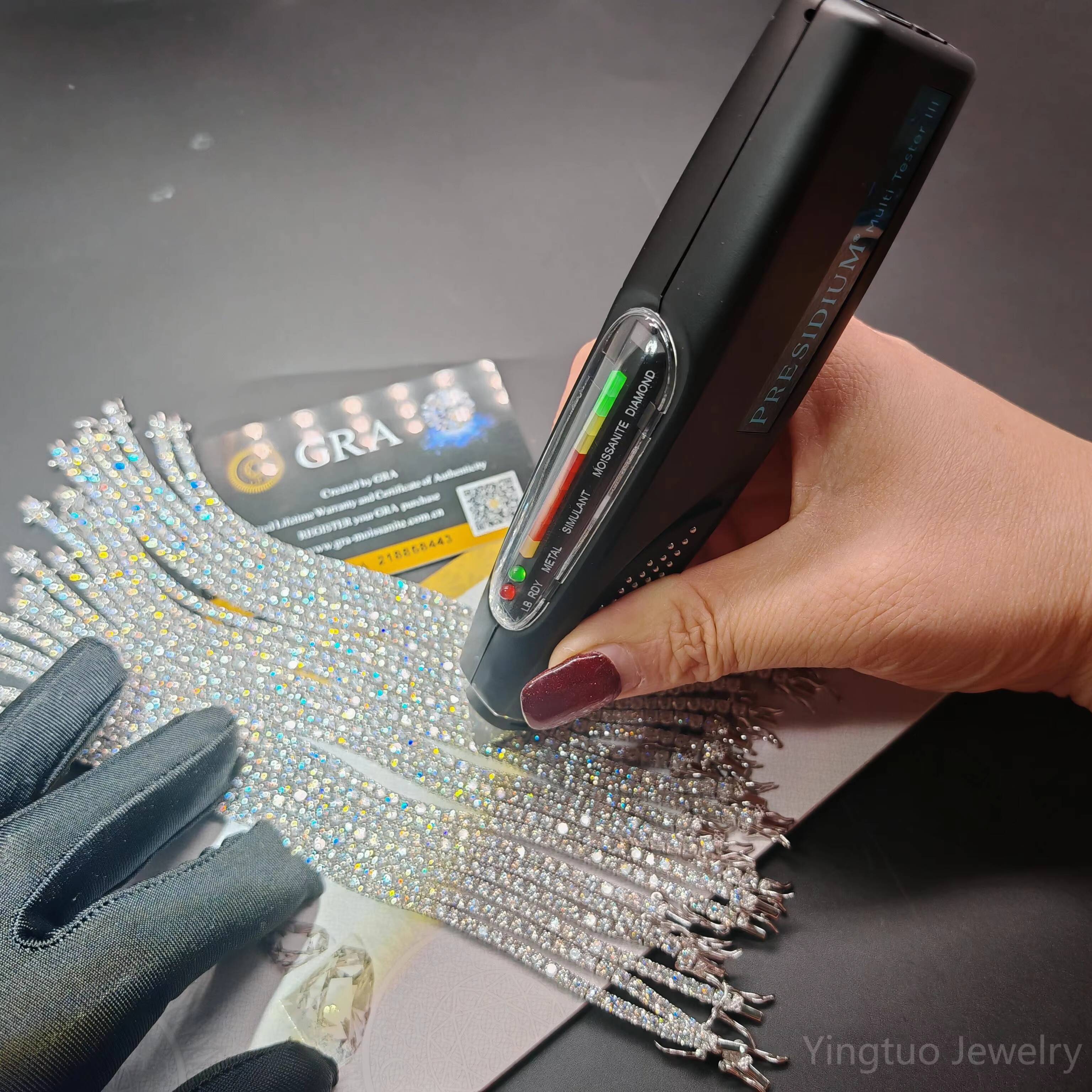 Wholesales Prices Hiphop Moissanite Tennis Chian Pass Diamond Test Moissanite Bracelet Necklace for Parties With GRA