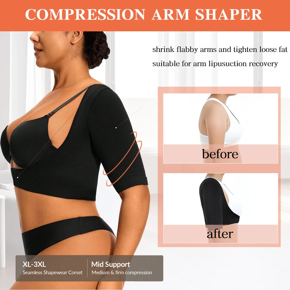 Womens Arm Shaper Plus Size Arm Faja Compression Sleeve Garment Arm Shapewear 0XL-3XL Female Body Shaping Underwear Breast Lift 250716