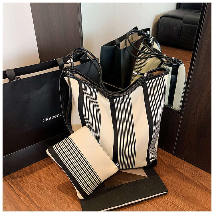 Summer Striped Canvas for Women 2025 New Product Women's Textured Single Shoulder Underarm Large Bag