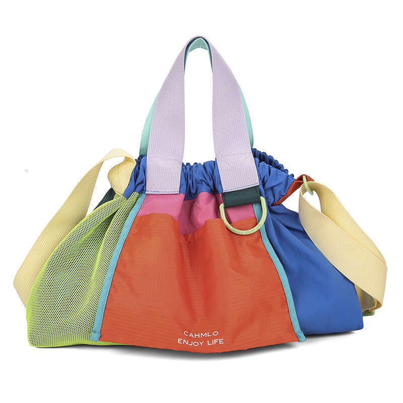 Trendy Canvas Single Shoulder Women's Bag with Stylish Design, Versatile Casual Bag, Summer Dopamine Color Block Handbag