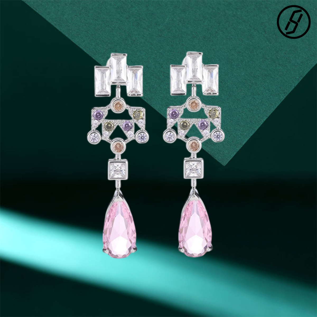 New Style Light Luxury High Quality Senior Process Design Zircon Drop Earrings for Women S925 Silver Needles Personality Diamond Long Earrings Quick D