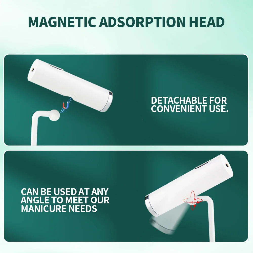 Portable LED UV Nail Lamp with Magnetic Stand Handheld UV Light for Gel Nails Cordless Rechargeable USB Nail Dryer 1PC Nailpop 250716