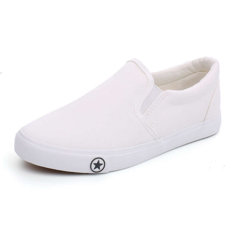 Three Times Vulcanized Rubber Couple White Slip-On Canvas Men and Women Nurse Safety Old Beijing Men's Shoes
