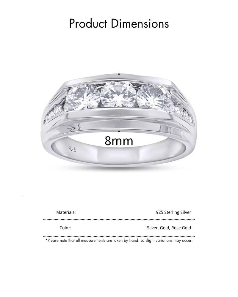 High Quality Bands 1.3 Carats Iced Moissanite Stone Wholesale Popular Rapper 925 Silver Moissanite Ring for Woman and Men