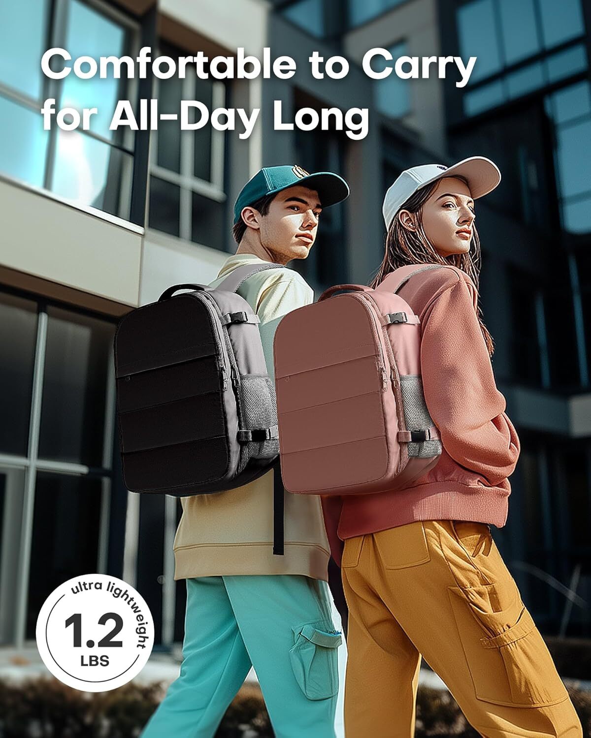 HOTOR Backpack - Flight Approved Bag Men Women, Carry on Lage 15.6" Laptop designer bag and Travel Essentials for Work, Business, Weekender, Coll