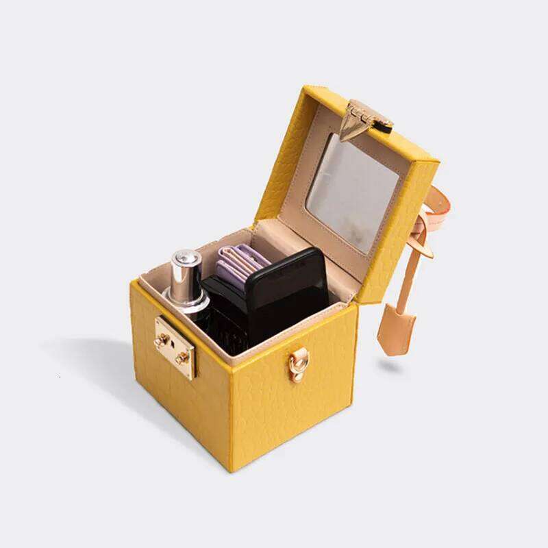 Vintage Colorful Hard Genuine Leather Shoulder Women Lock Case Fashion Small Box Ladies Crossbody Bag
