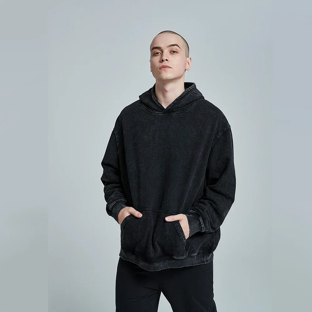Vintage Washed Hoodies Men Women Cotton Retro Long Sleeve Harajuku Sweatshirts Fashion Loose Pullover Y2k Hip Hop Streetwear 250714