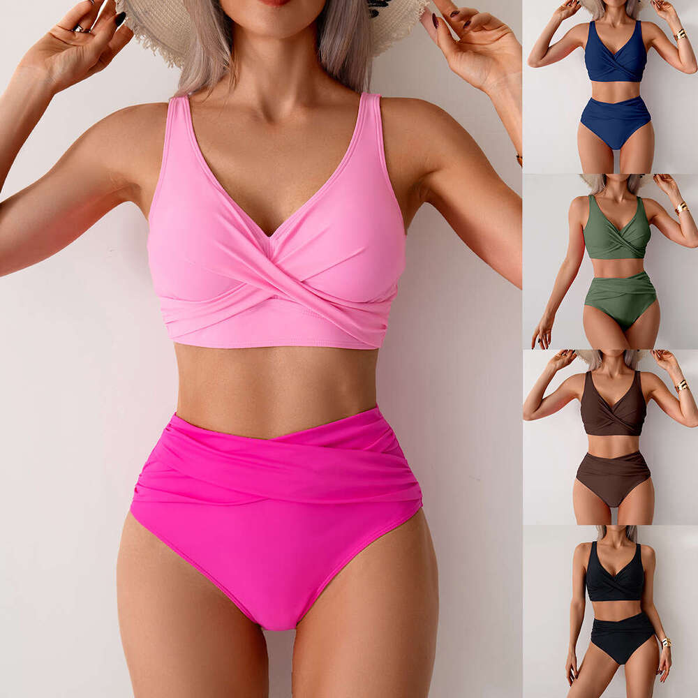 2025 New Women Sexy Two-Piece Swimsuit High Waist Swimwear Set Bikini