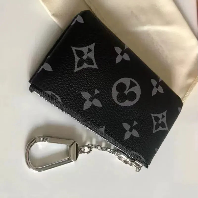 KEY POUCH Designers Mini Wallet Fashion Mens Keychain Ring Credit Card Holder Coin Purse Luxury with out box wallet Purse