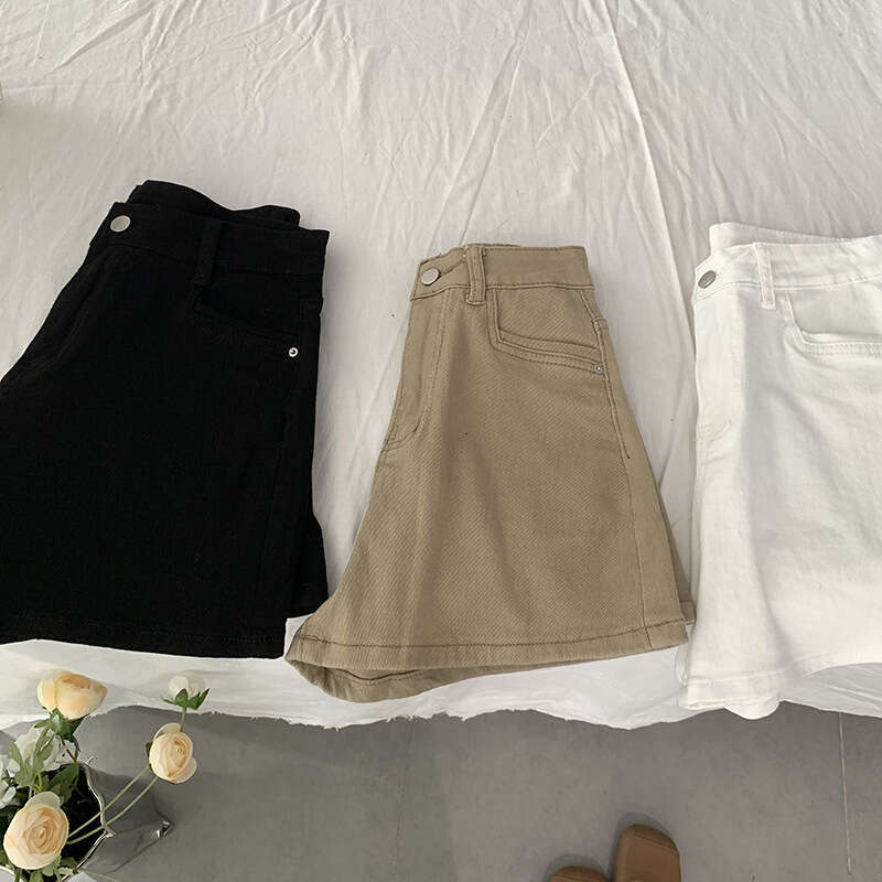 Oumalai Women's Denim Shorts 2025 Summer New Korean Style High Waist Slimming Versatile A-line Wide-leg Pants Trend 2301