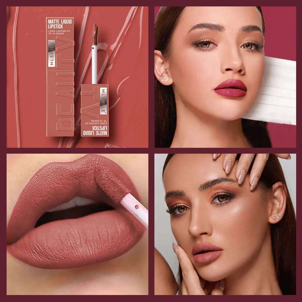 6 Colors Matte Lip Gloss Waterproof Lasting Lipstick Not Fading Sexy Nude Red Pink Veet Liquid Lipsticks Makeup Cosmetic X250720