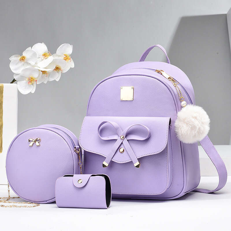 2023 New Style Korean Version Trendy Versatile Casual Small Backpack PU Fresh Fashionable Middle School Student Bag for Women